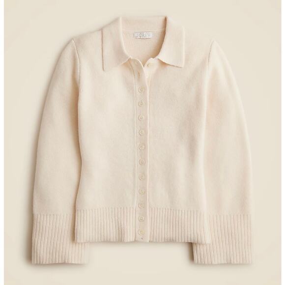 J. Crew Milano Stitch Cinched Waist Cardigan Ivory NWT size Small - Picture 5 of 8